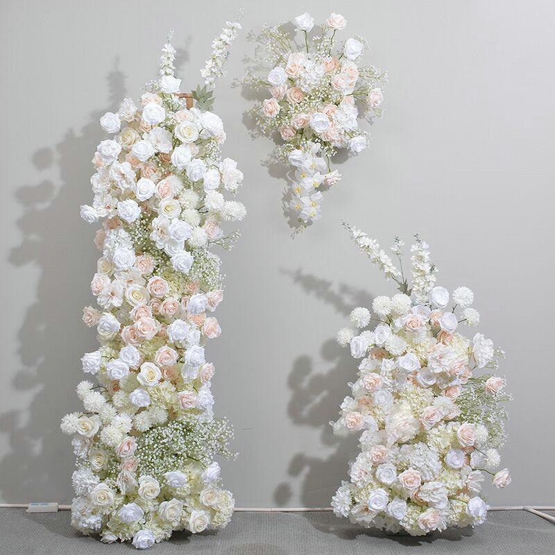 Simulation wedding arch flowers wedding catwalk background corner flowers welcome water sign decorative flowers opening flower stand